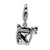 3-D Polished Horsehead Charm in Sterling Silver