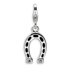 Amore La Vita Sterling Silver Swarovski Element Horseshoe Charm hide-image