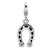Swarovski Element Horseshoe Charm in Sterling Silver