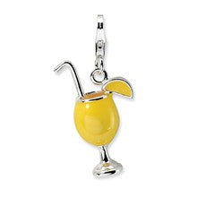 Amore La Vita Sterling Silver 3-D Enameled Tropical Drink Charm hide-image