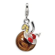 Amore La Vita Sterling Silver 3-D Enameled Pina Colada Charm hide-image