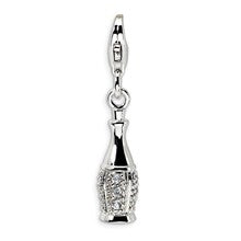 Amore La Vita Sterling Silver CZ Champagne Bottle Charm hide-image