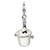 Enamel Champagne Bottle in Ice Bucket Charm in Sterling Silver