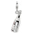 3-D Enameled Champagne Bottle Charm in Sterling Silver