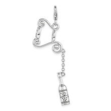 Amore La Vita Sterling Silver 3-D Enameled Wine Bottle on Stand Charm hide-image