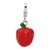 3-D Enameled Red Pepper Charm in Sterling Silver