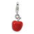 3-D Red Enameled Apple Charm in Sterling Silver