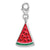 3-D Enameled Watermelon Wedge Charm in Sterling Silver