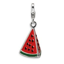 Amore La Vita Sterling Silver 3-D Enameled Watermelon Wedge Charm hide-image