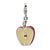 3-D Enameled Apple Half Charm in Sterling Silver