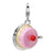 3-D Enameled Cherry Topped Cake Charm in Sterling Silver