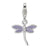 Amore La Vita Sterling Silver Lilac Enameled & CZ Dragonfly Charm hide-image