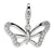 CZ Polished Butterfly Charm in Sterling Silver