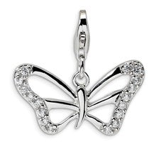 Amore La Vita Sterling Silver CZ Polished Butterfly Charm hide-image