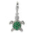 Amore La Vita Sterling Silver Green & Clear CZ Turtle Charm hide-image