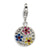 Swarovski Element Flower Disc Charm in Sterling Silver