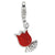 Amore La Vita Sterling Silver CZ Red Enameled Tulip Flower Charm hide-image