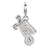 3-D Enameled Wheelbarrow Charm in Sterling Silver