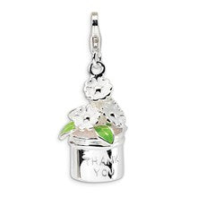 Amore La Vita Sterling Silver 3-D Enameled Thank You Flowers Charm hide-image