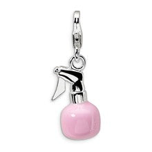 Amore La Vita Sterling Silver 3-D Enameled Pink Misting Bottle Charm hide-image