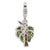 Polished Swarovski Element Palm Tree Charm in Sterling Silver