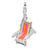 3-D Enamel Beach Chair Charm in Sterling Silver