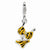 Amore La Vita Sterling Silver CZ Polished Enamel Tiger Bikini Pendant, Pendants for Necklace