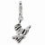 Amore La Vita Sterling Silver CZ Polished Enamel Zebra Bikini Pendant, Pendants for Necklace