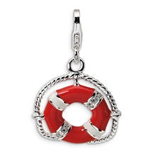 Amore La Vita Sterling Silver Enamel Swarovski Element Life Preserver Charm hide-image