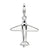 3-D Swarovski Element Airplane Charm in Sterling Silver