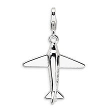 Amore La Vita Sterling Silver 3-D Swarovski Element Airplane Charm hide-image