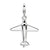 Amore La Vita Sterling Silver 3-D Swarovski Element Airplane Charm hide-image