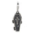 3-D Antiqued Enameled Skeleton in Casket Charm in Sterling Silver
