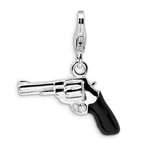Amore La Vita Sterling Silver 3-D Enameled Pistol Charm hide-image