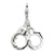 Amore La Vita Sterling Silver 3-D Polished Movable Hand Cuffs Charm hide-image