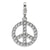 Amore La Vita Sterling Silver Large CZ Peace Sign Charm hide-image