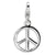 Small Polished Peace Sign Charm in Sterling Silver