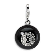 Amore La Vita Sterling Silver 3-D Swarovski Element Magic 8 Ball Charm hide-image