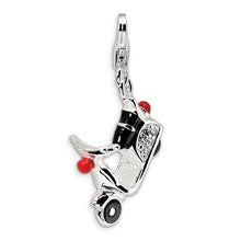 Amore La Vita Sterling Silver 3-D Enameled Swarovski Element Moped Charm hide-image