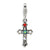 Amore La Vita Sterling Silver Swarovski Element Antiqued Cross w/Lob. Clasp Charm hide-image