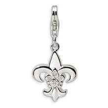 Amore La Vita Sterling Silver CZ Polished Fleur de Lis Charm hide-image