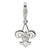 CZ Polished Fleur de Lis Charm in Sterling Silver