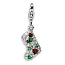 Amore La Vita Sterling Silver Mulitcolor CZ Stocking Charm hide-image