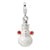 3-D Enameled Snowman Charm in Sterling Silver