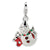 Enameled Swarovski Element Snowman Charm in Sterling Silver