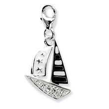 Amore La Vita Sterling Silver 3-D Enameled Sailboat Charm hide-image