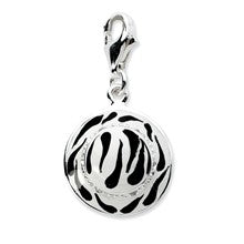 Amore La Vita Sterling Silver Click-on CZ Enamel Zebra Hat Charm hide-image