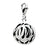 Amore La Vita Sterling Silver Click-on CZ Enamel Zebra Hat Charm hide-image