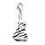 Amore La Vita Sterling Silver Click-on CZ Enamel Zebra Dress Charm hide-image