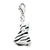 Click-on CZ Enamel Zebra Dress Charm in Sterling Silver
